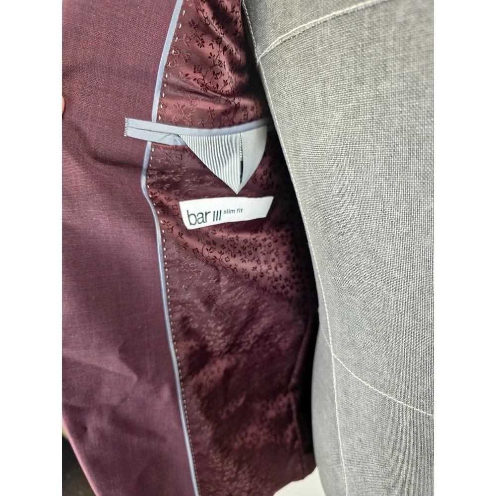 bar III Sport Coat Mens‎ 36R Red Wool Blend Two Button Blazer Suit Jacket NWT